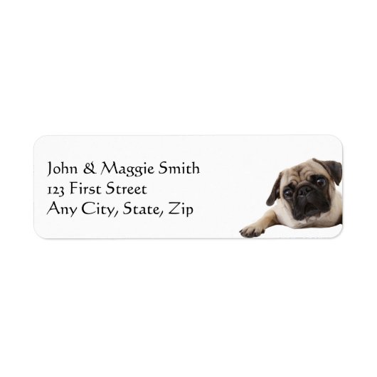 Pug Dog Pet Animal Etiket (Voorkant)