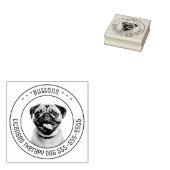 Pug Dog Pet Foto Rond Rubberstempel (Gestempeld)