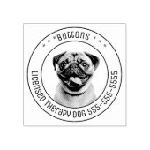 Pug Dog Pet Foto Rond Rubberstempel (Afrduk)