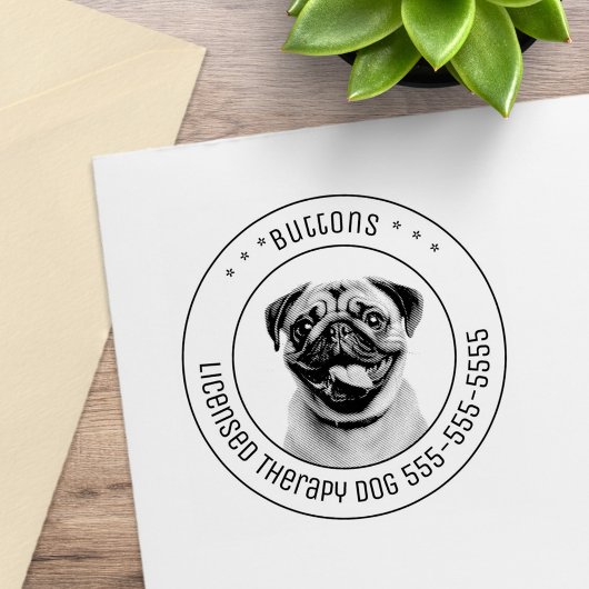 Pug Dog Pet Foto Rond Rubberstempel