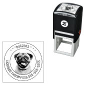 Pug Dog Pet Foto Rond Zelfinktende Stempel (In situ)