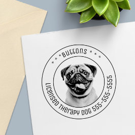 Pug Dog Pet Foto Rond Zelfinktende Stempel