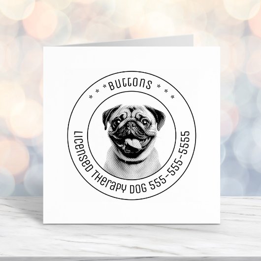Pug Dog Pet Foto Rond Zelfinktende Stempel