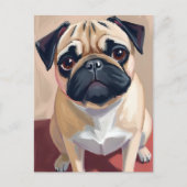 Pug Dog Pet Painting Briefkaart (Voorkant)