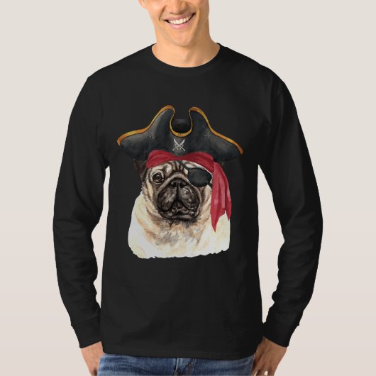 Pug Dog Pirate Classic T-shirt 210 (Voorkant)
