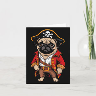Pug Dog Pirate Shirt Boys Kinder Schedel Halloween Kaart