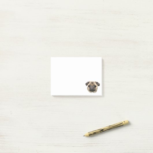 Pug Dog Post-it® Notes (Op bureau)
