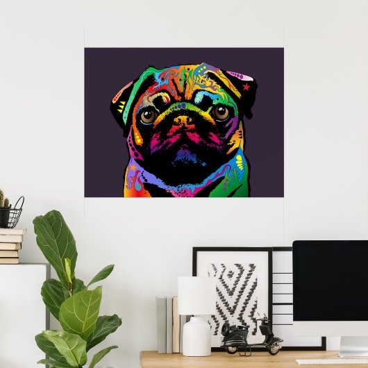 Pug Dog Poster (Thuiskantoor)