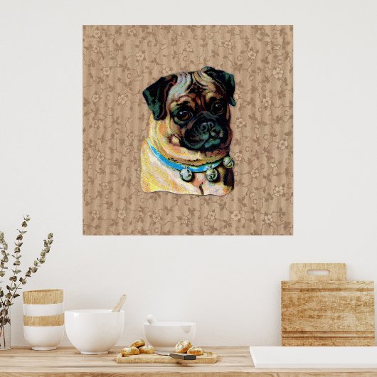  Pug Dog Print (Keuken)