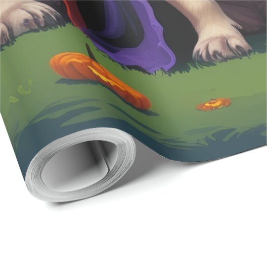 Pug Dog Pumpkin Halloween Grappig Cadeaupapier (Rol Hoek)