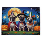 Pug Dog Pumpkin Halloween Grappig Groot Cadeauzakje (Voorkant)
