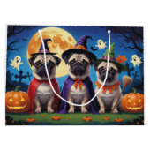 Pug Dog Pumpkin Halloween Grappig Groot Cadeauzakje (Achterkant)