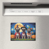 Pug Dog Pumpkin Halloween Grappig Magneet (Insitu (Vaatwasser))