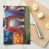 Pug Dog Pumpkin Halloween Grappig Theedoek (Quarter Fold)