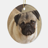 PUG DOG PUP KERAMISCH ORNAMENT (Links)