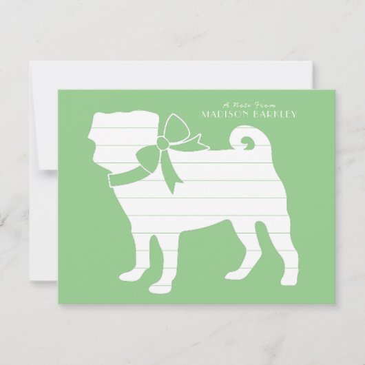 Pug Dog Puppy Hartelijk dank Bedankkaart (Voorkant)