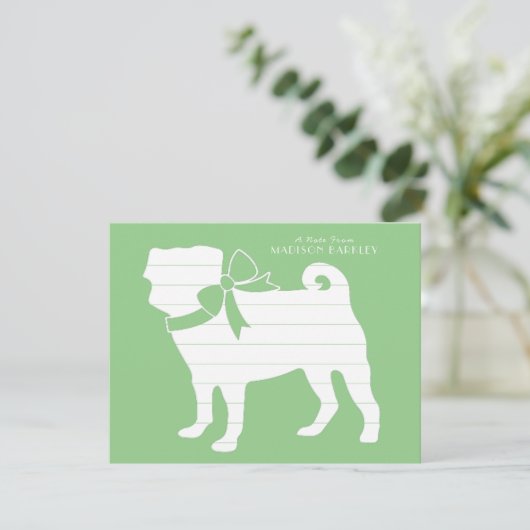 Pug Dog Puppy Hartelijk dank Bedankkaart (Staand voorkant)