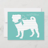 Pug Dog Puppy Hartelijk dank Bedankkaart (Voorkant)