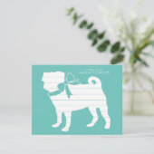 Pug Dog Puppy Hartelijk dank Bedankkaart (Staand voorkant)