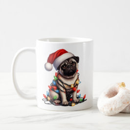 Pug Dog Puppy Kerstmis Koffiemok