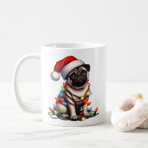 Pug Dog Puppy Kerstmis Koffiemok