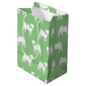 Pug Dog Puppy Medium Gift Bag Cadeauzakje (Voorkant Gekanteld)
