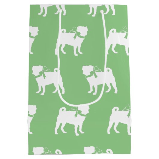 Pug Dog Puppy Medium Gift Bag Medium Cadeauzakje (Achterkant)