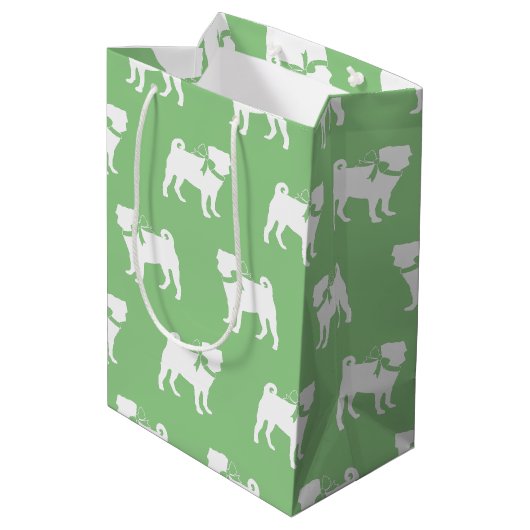 Pug Dog Puppy Medium Gift Bag Medium Cadeauzakje (Achterkant Gekanteld)