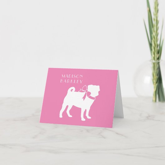 Pug Dog Puppy Note Card Notitiekaartje (Voorkant)