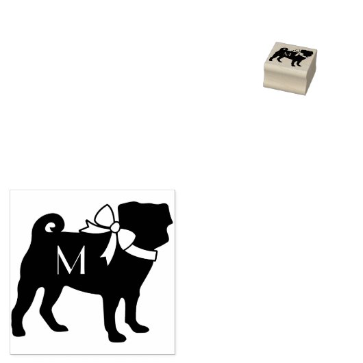 Pug Dog Puppy Rubberstempel (Gestempeld)