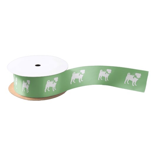 Pug Dog Puppy Satin Ribbon Satijnen Lint (Spoel)