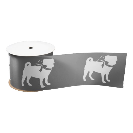Pug Dog Puppy Satin Ribbon Satijnen Lint (Spoel)