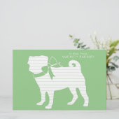 Pug Dog Puppy Stationery Briefpapier (Staand voorkant)