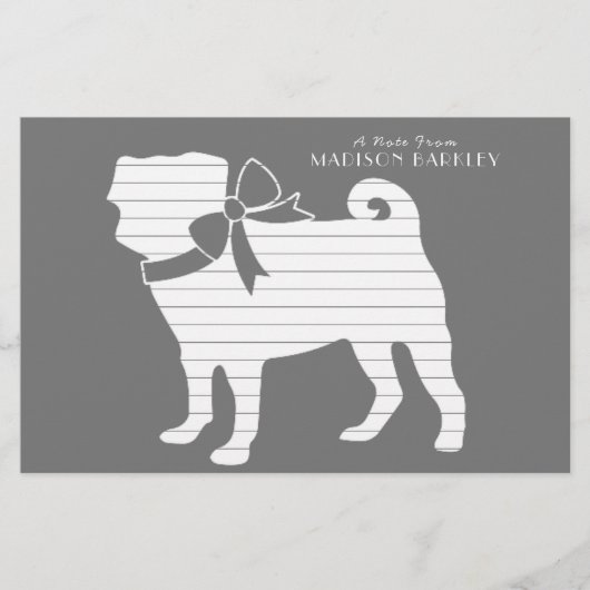 Pug Dog Puppy Stationery Briefpapier (Voorkant)