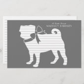 Pug Dog Puppy Stationery Briefpapier (Voorkant / Achterkant)