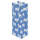 Pug Dog Puppy Wijn Cadeautas (Achterkant Gekanteld)