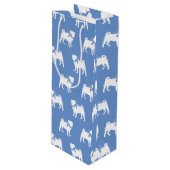 Pug Dog Puppy Wijn Cadeautas (Voorkant Gekanteld)