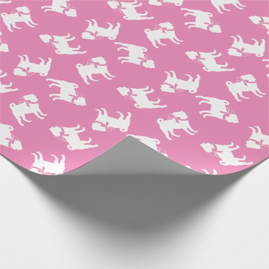 Pug Dog Puppy Wrapping Paper Cadeaupapier (Hoek)