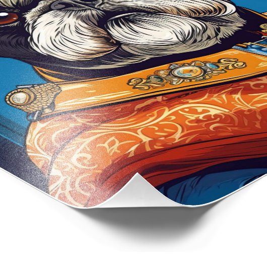 Pug Dog Queen Foto Afdruk (Hoek)