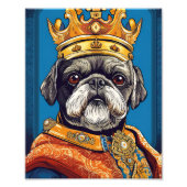 Pug Dog Queen Foto Afdruk (Voorkant)