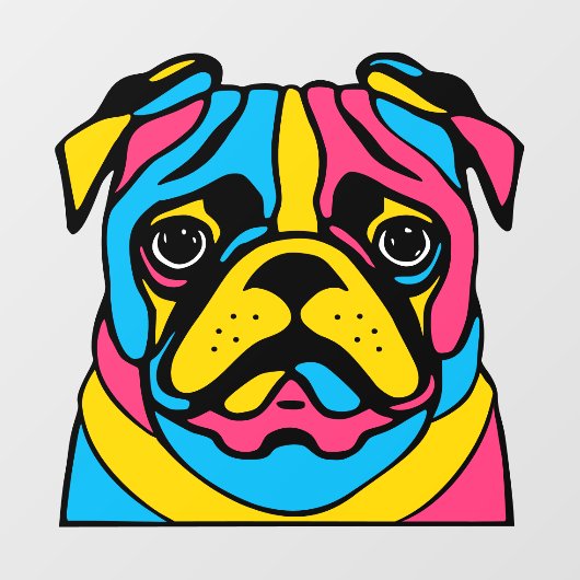 Pug Dog Raamsticker (Vel)