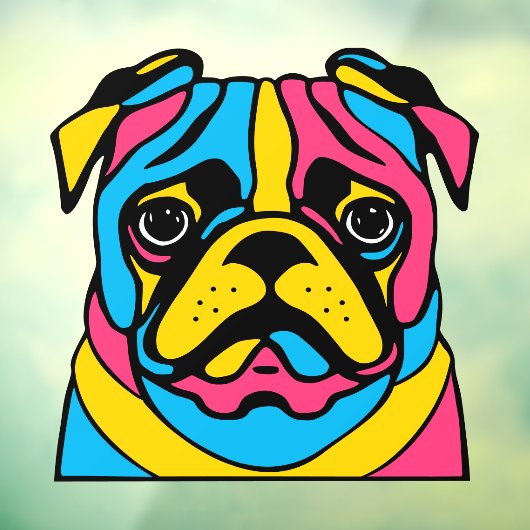 Pug Dog Raamsticker (Vel 3)
