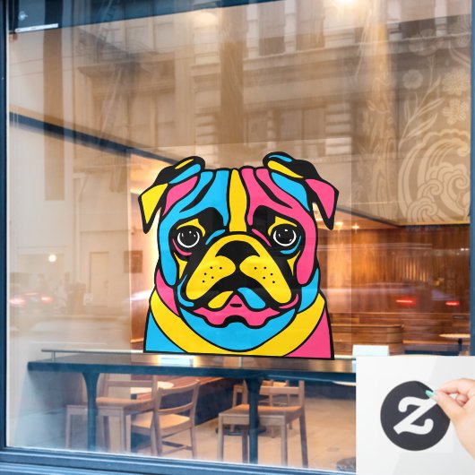 Pug Dog Raamsticker (Cafe Raam)