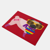 Pug Dog Rainbow-stijl Deurmat (Schuin)