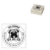 Pug Dog Retouradres Familie Rubberstempel (Gestempeld)