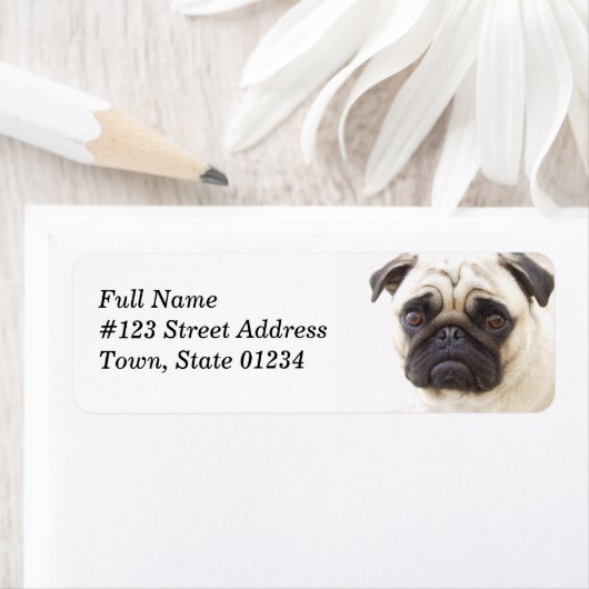 Pug Dog Retouradres Mailing Label (Insitu)