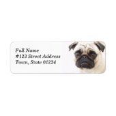 Pug Dog Retouradres Mailing Label (Voorkant)