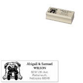 Pug Dog Retouradres Rubberstempel (Gestempeld)