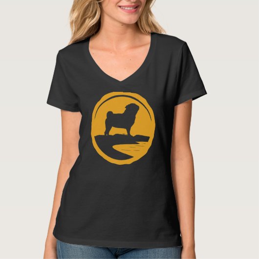 Pug Dog Retro 1 T-shirt (Voorkant)