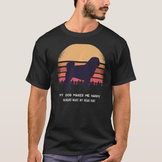 Pug Dog Retro 8 T-shirt (Voorkant)